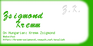 zsigmond kremm business card